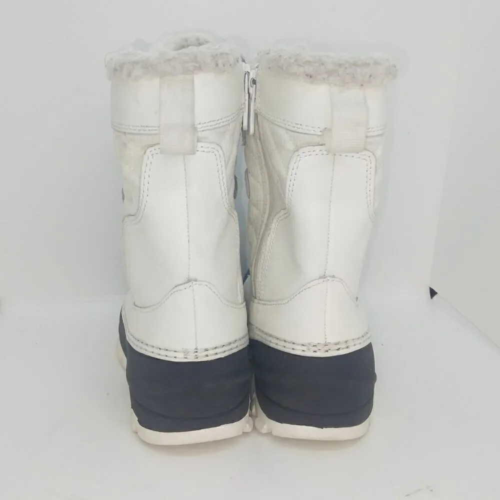 Target Thermolite Girls Pre-owned White & Gray w/Zipper Winter Boots - sz. 13